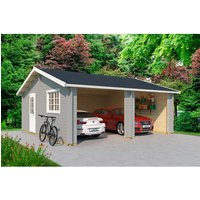 LASITA MAJA Blockgarage »Falkland«, BxT: 628,6 x 635 cm (Außenmaß), Holz – grau LASITA MAJA Blockgarage »Falkland«, BxT: 628,6 x 635 cm (Außenmaß), Holz – grau