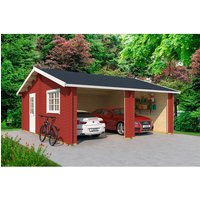 LASITA MAJA Blockgarage »Falkland«, BxT: 628,6 x 635 cm (Außenmaß), Holz – rot LASITA MAJA Blockgarage »Falkland«, BxT: 628,6 x 635 cm (Außenmaß), Holz – rot