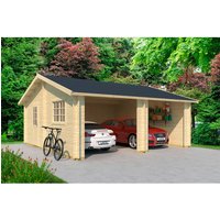 LASITA MAJA Blockgarage »Falkland«, BxT: 628,6 x 635 cm (Außenmaß), Holz – braun LASITA MAJA Blockgarage »Falkland«, BxT: 628,6 x 635 cm (Außenmaß), Holz – braun