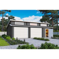 LASITA MAJA Blockgarage »Hawaii«, BxT: 820 x 579,6 cm (Außenmaß), Holz – grau LASITA MAJA Blockgarage »Hawaii«, BxT: 820 x 579,6 cm (Außenmaß), Holz – grau