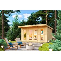 LASITA MAJA Blockbohlenhaus »Sicily«, BxHxT: 430 x 228 x 440 cm (Außenmaß inkl. Dachüberstand), naturbelassen - braun | Holz LASITA MAJA Blockbohlenhaus »Sicily«, BxHxT: 430 x 228 x 440 cm (Außenmaß inkl. Dachüberstand), naturbelassen - braun | Holz