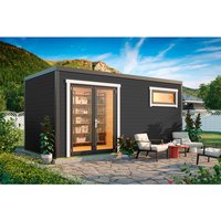 LASITA MAJA Blockbohlenhaus »Sardinia«, BxHxT: 500 x 239,4 x 250 cm (Außenmaß inkl. Dachüberstand), grau | Holz LASITA MAJA Blockbohlenhaus »Sardinia«, BxHxT: 500 x 239,4 x 250 cm (Außenmaß inkl. Dachüberstand), grau | Holz