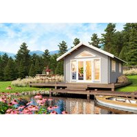 LASITA MAJA Gartenhaus »Caroline«, BxHxT: 489,9 x 330,6 x 675 cm, (Außenmaß inkl. Dachüberstand), lichtgrau | Holz LASITA MAJA Gartenhaus »Caroline«, BxHxT: 489,9 x 330,6 x 675 cm, (Außenmaß inkl. Dachüberstand), lichtgrau | Holz