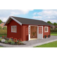 LASITA MAJA Blockbohlenhaus | Gartenhaus aus Holz | Fertighaus »Caroline«, BxHxT: 675 x 330,6 x 489,9 cm (Außenmaß inkl. Dachüberstand), rot LASITA MAJA Blockbohlenhaus | Gartenhaus aus Holz | Fertighaus »Caroline«, BxHxT: 675 x 330,6 x 489,9 cm (Außenmaß inkl. Dachüberstand), rot