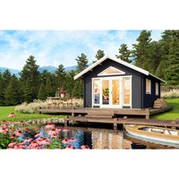 LASITA MAJA Blockbohlenhaus »Caroline«, BxHxT: 489,9 x 330,6 x 675 cm (Außenmaß inkl. Dachüberstand), grau | Holz LASITA MAJA Blockbohlenhaus »Caroline«, BxHxT: 489,9 x 330,6 x 675 cm (Außenmaß inkl. Dachüberstand), grau | Holz