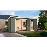 LASITA MAJA Blockbohlenhaus »Austin«, BxHxT: 525,2 x 239,4 x 315,2 cm (Außenmaß inkl. Dachüberstand), grün - gruen |  Holz LASITA MAJA Blockbohlenhaus »Austin«, BxHxT: 525,2 x 239,4 x 315,2 cm (Außenmaß inkl. Dachüberstand), grün - gruen |  Holz