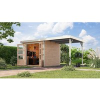 KARIBU Ferienhaus »Osterby 3 A«, BxHxT: 488,5 x 209 x 213 cm (Außenmaße inkl. Dachüberstand), Wandstärke 19 mm – braun | Fichte | 5,05 m² KARIBU Ferienhaus »Osterby 3 A«, BxHxT: 488,5 x 209 x 213 cm (Außenmaße inkl. Dachüberstand), Wandstärke 19 mm – braun | Fichte | 5,05 m²