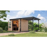 KARIBU Ferienhaus »Osterby 3 A«, BxHxT: 488,5 x 209 x 213 cm (Außenmaße inkl. Dachüberstand), Wandstärke 19 mm – braun | Fichte | 5,05 m² KARIBU Ferienhaus »Osterby 3 A«, BxHxT: 488,5 x 209 x 213 cm (Außenmaße inkl. Dachüberstand), Wandstärke 19 mm – braun | Fichte | 5,05 m²
