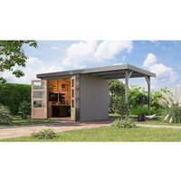 KARIBU Ferienhaus »Osterby 3 D«, BxHxT: 488,5 x 209 x 213 cm (Außenmaße inkl. Dachüberstand), Wandstärke 19 mm – grau | Fichte | 5,05 m² KARIBU Ferienhaus »Osterby 3 D«, BxHxT: 488,5 x 209 x 213 cm (Außenmaße inkl. Dachüberstand), Wandstärke 19 mm – grau | Fichte | 5,05 m²