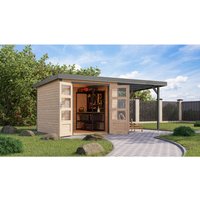 KARIBU Ferienhaus »Osterby 3,5 A«, BxHxT: 482,5 x 209 x 242 cm (Außenmaße inkl. Dachüberstand), Wandstärke 19 mm – braun | Fichte | 5,76 m² KARIBU Ferienhaus »Osterby 3,5 A«, BxHxT: 482,5 x 209 x 242 cm (Außenmaße inkl. Dachüberstand), Wandstärke 19 mm – braun | Fichte | 5,76 m²