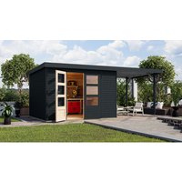 KARIBU Ferienhaus »Osterby 5 C«, BxHxT: 536 x 209 x 242 cm (Außenmaße inkl. Dachüberstand), Wandstärke 19 mm – grau | Fichte | 7,21 m² KARIBU Ferienhaus »Osterby 5 C«, BxHxT: 536 x 209 x 242 cm (Außenmaße inkl. Dachüberstand), Wandstärke 19 mm – grau | Fichte | 7,21 m²