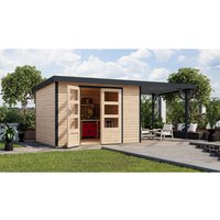 KARIBU Ferienhaus »Osterby 5 A«, BxHxT: 536,5 x 209 x 242 cm (Außenmaße inkl. Dachüberstand), Wandstärke 19 mm – braun | Fichte | 7,21 m² KARIBU Ferienhaus »Osterby 5 A«, BxHxT: 536,5 x 209 x 242 cm (Außenmaße inkl. Dachüberstand), Wandstärke 19 mm – braun | Fichte | 7,21 m²