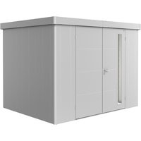 BIOHORT Gerätehaus »Neo«, Stahl, BxHxT: 292 x 222 x 236 cm (Außenmaße inkl. Dachüberstand) – silberfarben BIOHORT Gerätehaus »Neo«, Stahl, BxHxT: 292 x 222 x 236 cm (Außenmaße inkl. Dachüberstand) – silberfarben