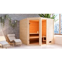 KARIBU Sauna »Halliste«, BxTxH: 196 x 195 x 187 cm, ohne Ofen , für 3 Personen – beige KARIBU Sauna »Halliste«, BxTxH: 196 x 195 x 187 cm, ohne Ofen , für 3 Personen – beige