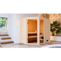 KARIBU Sauna »Velise«, BxTxH: 196 x 145 x 187 cm, ohne Ofen , für 2 Personen – beige KARIBU Sauna »Velise«, BxTxH: 196 x 145 x 187 cm, ohne Ofen , für 2 Personen – beige