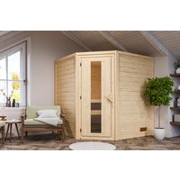 KARIBU Sauna »Soodla«, BxTxH: 196 x 169 x 198 cm, ohne Ofen , für 3 Personen – beige KARIBU Sauna »Soodla«, BxTxH: 196 x 169 x 198 cm, ohne Ofen , für 3 Personen – beige