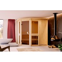 KARIBU Sauna »Pölva«, BxTxH: 210 x 210 x 202 cm, ohne Ofen , für 4 Personen – beige KARIBU Sauna »Pölva«, BxTxH: 210 x 210 x 202 cm, ohne Ofen , für 4 Personen – beige