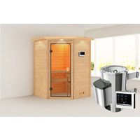 KARIBU Sauna »Reval«, BxTxH: 173 x 159 x 191 cm, 3,6 kW Ofen mit externe Steuerung , für 2 Personen – beige KARIBU Sauna »Reval«, BxTxH: 173 x 159 x 191 cm, 3,6 kW Ofen mit externe Steuerung , für 2 Personen – beige