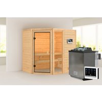 KARIBU Sauna »Velise«, BxTxH: 196 x 145 x 187 cm, 9 kW Bio-Ofen mit externe Steuerung , für 2 Personen – beige KARIBU Sauna »Velise«, BxTxH: 196 x 145 x 187 cm, 9 kW Bio-Ofen mit externe Steuerung , für 2 Personen – beige