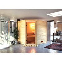 KARIBU Sauna »Kaave«, BxTxH: 196 x 169 x 187 cm, ohne Ofen , für 3 Personen – beige KARIBU Sauna »Kaave«, BxTxH: 196 x 169 x 187 cm, ohne Ofen , für 3 Personen – beige