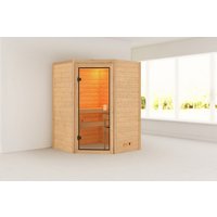 KARIBU Sauna »Reval«, BxTxH: 145 x 145 x 187 cm, ohne Ofen , für 2 Personen – beige KARIBU Sauna »Reval«, BxTxH: 145 x 145 x 187 cm, ohne Ofen , für 2 Personen – beige