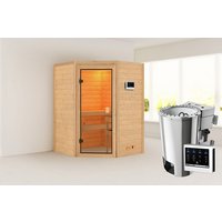 KARIBU Sauna »Reval«, BxTxH: 145 x 145 x 187 cm, 3,6 kW Bio-Ofen mit externe Steuerung , für 2 Personen – beige KARIBU Sauna »Reval«, BxTxH: 145 x 145 x 187 cm, 3,6 kW Bio-Ofen mit externe Steuerung , für 2 Personen – beige