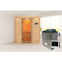 KARIBU Sauna »Reval«, BxTxH: 173 x 159 x 191 cm, 9 kW Ofen mit externe Steuerung , für 2 Personen – beige KARIBU Sauna »Reval«, BxTxH: 173 x 159 x 191 cm, 9 kW Ofen mit externe Steuerung , für 2 Personen – beige