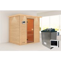 KARIBU Sauna »Kasari«, BxTxH: 224 x 159 x 191 cm, 9 kW Ofen mit externe Steuerung , für 2 Personen – beige KARIBU Sauna »Kasari«, BxTxH: 224 x 159 x 191 cm, 9 kW Ofen mit externe Steuerung , für 2 Personen – beige