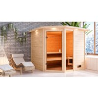 KARIBU Sauna »Halliste«, BxTxH: 224 x 210 x 191 cm, ohne Ofen , für 3 Personen – beige KARIBU Sauna »Halliste«, BxTxH: 224 x 210 x 191 cm, ohne Ofen , für 3 Personen – beige