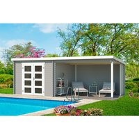 LASITA MAJA Blockbohlenhaus »Novia«, BxHxT: 620 x 211 x 308,9 cm (Außenmaß inkl. Dachüberstand), grau | Holz LASITA MAJA Blockbohlenhaus »Novia«, BxHxT: 620 x 211 x 308,9 cm (Außenmaß inkl. Dachüberstand), grau | Holz