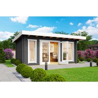 LASITA MAJA Blockbohlenhaus | Gartenhaus aus Holz | Fertighaus  »Dorset«, BxHxT: 510 x 238,95 x 360 cm (Außenmaß inkl. Dachüberstand), grau Rabatt: 25 % LASITA MAJA Blockbohlenhaus | Gartenhaus aus Holz | Fertighaus  »Dorset«, BxHxT: 510 x 238,95 x 360 cm (Außenmaß inkl. Dachüberstand), grau Rabatt: 25 %