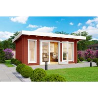 LASITA MAJA Blockbohlenhaus | Gartenhaus aus Holz | Fertighaus  »Dorset«, BxHxT: 510 x 238,95 x 360 cm (Außenmaß inkl. Dachüberstand), rot Rabatt: 25 % LASITA MAJA Blockbohlenhaus | Gartenhaus aus Holz | Fertighaus  »Dorset«, BxHxT: 510 x 238,95 x 360 cm (Außenmaß inkl. Dachüberstand), rot Rabatt: 25 %