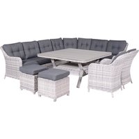 GARDEN IMPRESSIONS Dining-Lounge »Milwaukee«, 10 Sitzplätze, Aluminium/Kunststoff, inkl. Auflagen – grau | schwarz GARDEN IMPRESSIONS Dining-Lounge »Milwaukee«, 10 Sitzplätze, Aluminium/Kunststoff, inkl. Auflagen – grau | schwarz