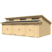 Mr. GARDENER Blockgarage »Hawaii«, BxT: 780 x 520 cm (Außenmaße), Holz – beige Mr. GARDENER Blockgarage »Hawaii«, BxT: 780 x 520 cm (Außenmaße), Holz – beige