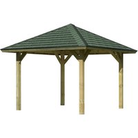 KARIBU Pavillon-Set »Bergen 1«, Walmdach, viereckig, BxHxT: 338 x 290 x 338 cm – braun KARIBU Pavillon-Set »Bergen 1«, Walmdach, viereckig, BxHxT: 338 x 290 x 338 cm – braun