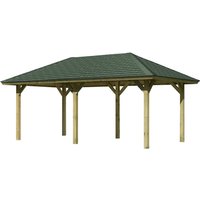 KARIBU Pavillon-Set »Bergen 2«, Walmdach, viereckig, BxHxT: 592 x 290 x 338 cm – braun KARIBU Pavillon-Set »Bergen 2«, Walmdach, viereckig, BxHxT: 592 x 290 x 338 cm – braun