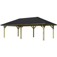 KARIBU Pavillon-Set »Holm 2«, Walmdach, rechteckig, BxHxT: 778 x 315 x 431 cm – braun KARIBU Pavillon-Set »Holm 2«, Walmdach, rechteckig, BxHxT: 778 x 315 x 431 cm – braun