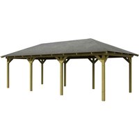 KARIBU Pavillon »Perida 2«, Walmdach, rechteckig, BxHxT: 695 x 296 x 345 cm – braun KARIBU Pavillon »Perida 2«, Walmdach, rechteckig, BxHxT: 695 x 296 x 345 cm – braun