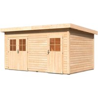 KARIBU Gartenhaus »Mattrup«, Holz, BxHxT: 424 x 230 x 274 cm (Außenmaße inkl. Dachüberstand) – beige KARIBU Gartenhaus »Mattrup«, Holz, BxHxT: 424 x 230 x 274 cm (Außenmaße inkl. Dachüberstand) – beige