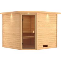 KARIBU Sauna »Leona«, für 4 Personen, ohne Ofen – braun KARIBU Sauna »Leona«, für 4 Personen, ohne Ofen – braun