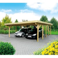 Mr. GARDENER Doppelcarport »Hamburg 2«, Außenmaß BxT: 604 x 760 cm, braun, Holzart: Kiefer Mr. GARDENER Doppelcarport »Hamburg 2«, Außenmaß BxT: 604 x 760 cm, braun, Holzart: Kiefer