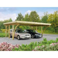 Mr. GARDENER Doppelcarport »Köln 1«, Außenmaß BxT: 604 x 504 cm, braun, Holzart: Kiefer Mr. GARDENER Doppelcarport »Köln 1«, Außenmaß BxT: 604 x 504 cm, braun, Holzart: Kiefer