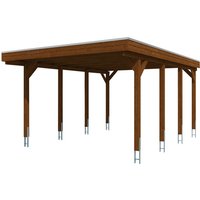 SKANHOLZ Carport »Friesland«, BxT: 397 x 555 cm, Firsthöhe: 241 cm, farbbehandelt – braun SKANHOLZ Carport »Friesland«, BxT: 397 x 555 cm, Firsthöhe: 241 cm, farbbehandelt – braun