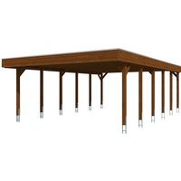 SKANHOLZ Carport »Friesland«, BxT: 557 x 860 cm, Firsthöhe: 254 cm, farbbehandelt – braun SKANHOLZ Carport »Friesland«, BxT: 557 x 860 cm, Firsthöhe: 254 cm, farbbehandelt – braun