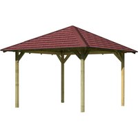 KARIBU Pavillon-Set »Cordoba«, Walmdach, viereckig, BxHxT: 357 x 200 x 357 cm – braun KARIBU Pavillon-Set »Cordoba«, Walmdach, viereckig, BxHxT: 357 x 200 x 357 cm – braun