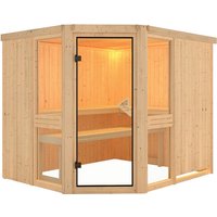 KARIBU Sauna »Pölva 3«, für 4 Personen, ohne Ofen – beige KARIBU Sauna »Pölva 3«, für 4 Personen, ohne Ofen – beige