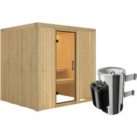 KARIBU Sauna »Olai«, inkl. 3.6 kW Saunaofen mit integrierter Steuerung, für 3 Personen – beige KARIBU Sauna »Olai«, inkl. 3.6 kW Saunaofen mit integrierter Steuerung, für 3 Personen – beige