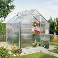 VITAVIA Gewächshaus »Calypso«, 3 m², Kunststoff/Aluminium, winterfest – silberfarben VITAVIA Gewächshaus »Calypso«, 3 m², Kunststoff/Aluminium, winterfest – silberfarben