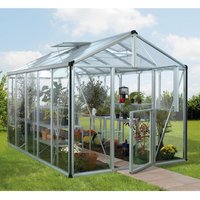 VITAVIA Gewächshaus »Zeus«, 10 m², Aluminium/Glas, winterfest – silberfarben VITAVIA Gewächshaus »Zeus«, 10 m², Aluminium/Glas, winterfest – silberfarben