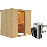 KARIBU Sauna »Kircholm«, inkl. 3.6 kW Saunaofen mit integrierter Steuerung, für 3 Personen – beige KARIBU Sauna »Kircholm«, inkl. 3.6 kW Saunaofen mit integrierter Steuerung, für 3 Personen – beige